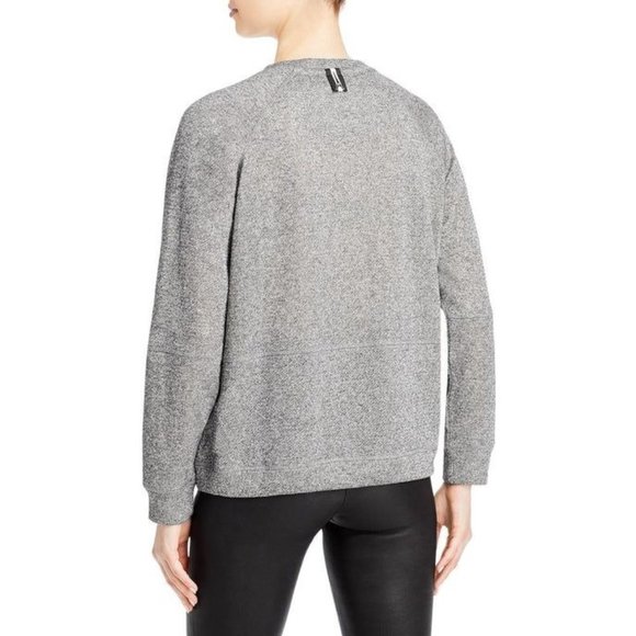 KARL LAGERFELD PARIS Drawstring Metallic Long Sleeve Top - Large - Picture 2 of 7